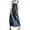 Blue, variant on Women's Blue Distressed Denim Overall Dress Vintage A-Line Pinafore with Adjustable Straps