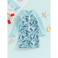 thumbnail image 2 of Bslissey Baby Boys Swimsuit Jumpsuit Animals Print Long Sleeve Zipper One Piece Swimwear Infant Toddler Casual Rash Guard Sunsuit Summer Beach Wear 3M 6M 9M 12M 18M 24M, 2 of 8