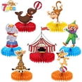 thumbnail image 1 of Centro de mesa de 7 piezas para fiesta de Cumpleaños de Niños, Bola de nido de abeja para parque de atracciones, adorno de mesa, accesorios para cabina, Carnaval, circo, 1 of 3
