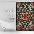 thumbnail image 4 of 72x78 Inch Shower Curtain Red Green Flowers Bathroom Decor Waterproof Fabric Bathtub Bath Curtains Decorative Retro Floral Petal Abstract Art Extra Long Shower Curtain Set with Hooks, 4 of 6