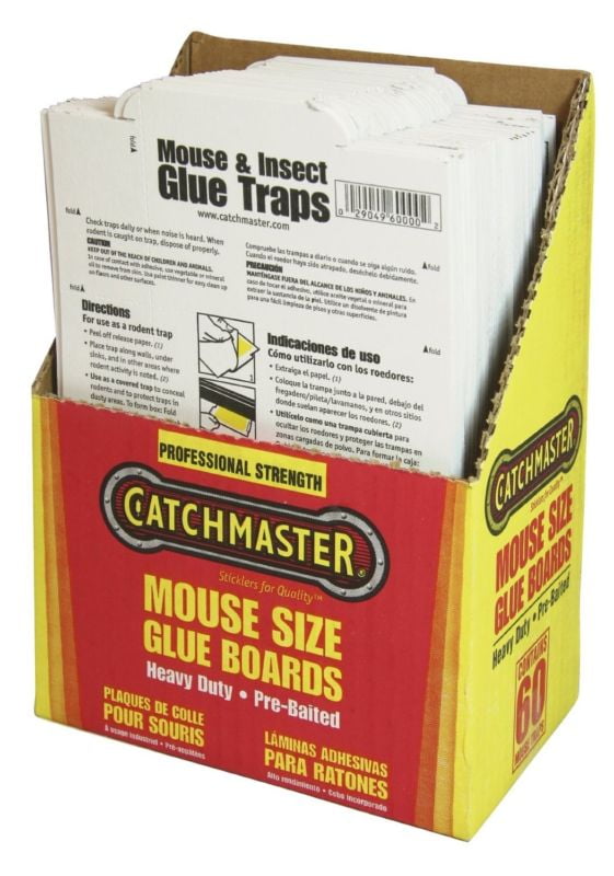 Catchmaster Mouse and Insect Glue Board Sticky Traps Peanut Butter Scent 