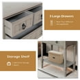 thumbnail image 3 of Entryway Table with Storage, Rustic Small Console Table w/ 3 Drawers & Open Bottom Shelf, Skinny Wood Console Table, Narrow Sofa Side Table for Living Room, Foyer, Entry Table, Roast Oyster, 3 of 6