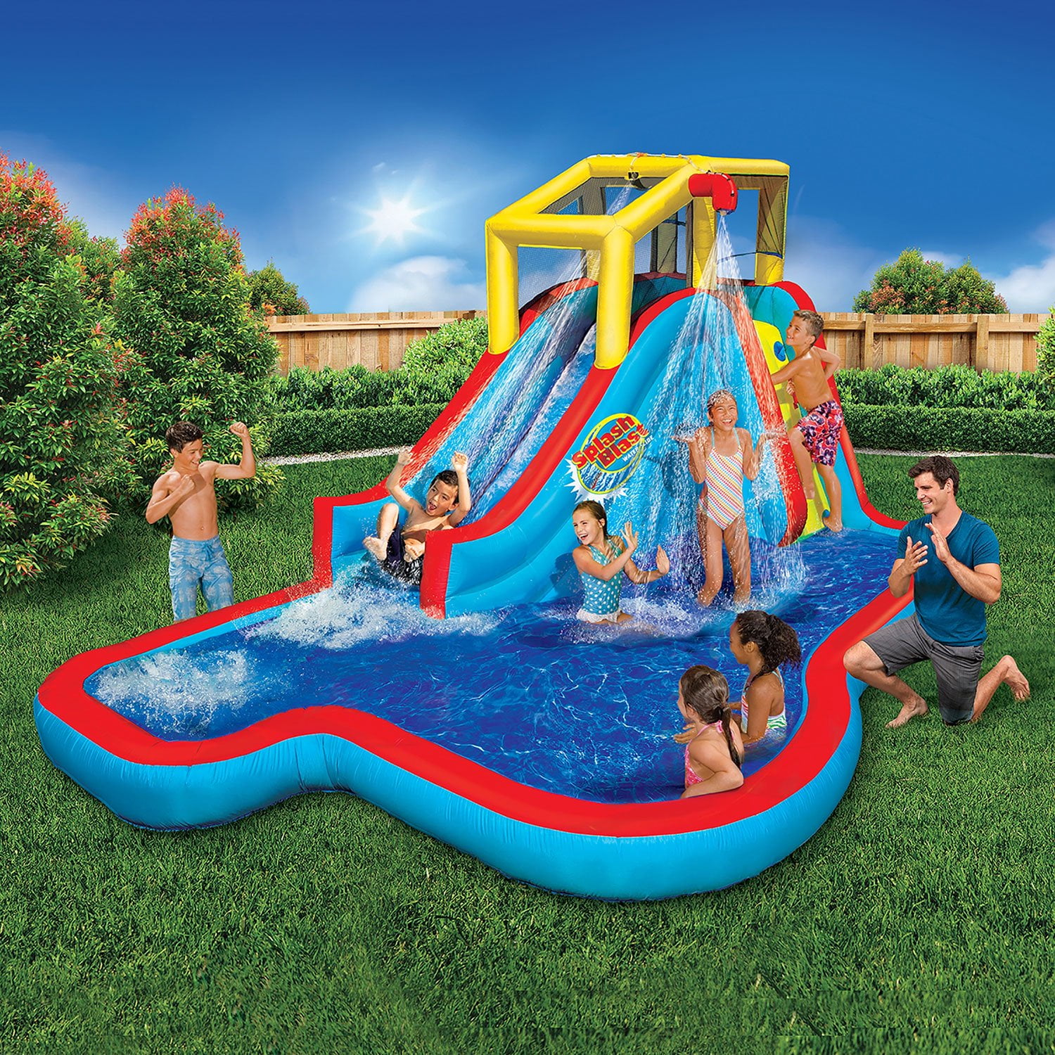 banzai slide n soak splash park inflatable outdoor kids water park play center