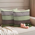 thumbnail image 2 of Sage Green Wooden Outdoor Waterproof Pillow Covers, Grey Stripe Gradient Country Rustic Decorative Square Throw Pillowcase Sofa Cushion Sham for Patio/Couch/Chair, 16"x16" 2 Pack, 2 of 8