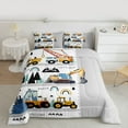 thumbnail image 2 of jejeloiu Modern Bulldozer Crane Bedding Comforter Set,Construction Vehicles Excavator Twin Comforter Sets,Gray White Yellow Bedding Set For Boys Teens,Microfiber Bedroom Decor Reversible,2 Pieces, 2 of 8
