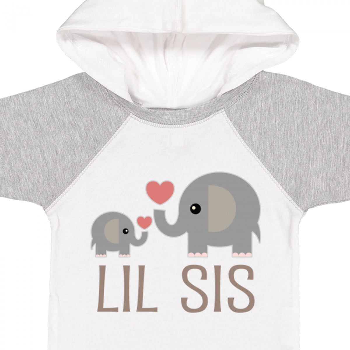 Inktastic Little Sister Elephant Girls Baby Bodysuit