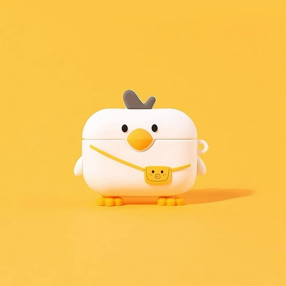 Compatible with AirPods Case, Silicone 3D Animal Cute Penguin Chicken Duck Reindeer Piggy Fun Cartoon Character Airpod Cover (AirPods Pro, Chicken with Bag)