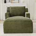 thumbnail image 6 of Indoor Single Chaise Sofa, Modern Corduroy Upholstery, No Assembly Required,Comfy Sleeper for Living Room,Office,Apartment (Green), 6 of 6