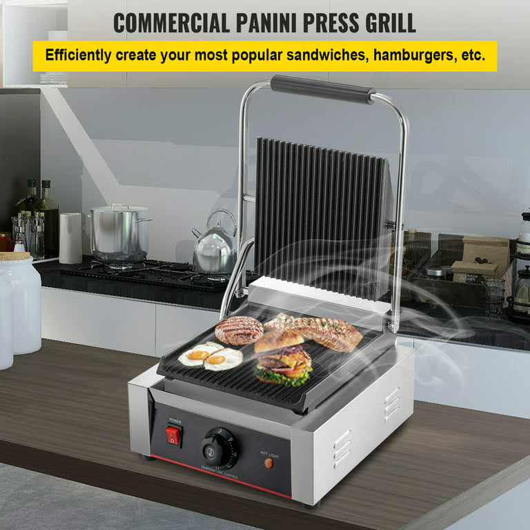 VEVORbrand 110V Commercial Sandwich Press Grill 1800w Electric