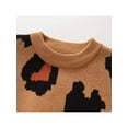 thumbnail image 4 of Bagilaanoe Toddler Baby Girl Boy Knitted Sweater Leopard Print Long Sleeve Pullover Casual Jumpers 18M 24M 3T 4T 5T 6T Kids Fall Loose Knitwear Tops, 4 of 8