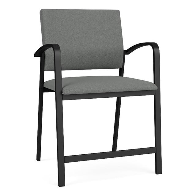 Pemberly Row Fauteuil de Réception Grand à Hanches de 24,5 Po en Tissu, Gris/noir