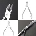 thumbnail image 5 of Paquete de 5 recortadores de cutículas de acero inoxidable, pinzas para cutículas, tijeras para eliminar piel muerta, herramienta de empuje para decoración de uñas, 5 of 5