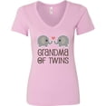 thumbnail image 3 of Inktastic Grandma of Twins for Grandmother Women's V-Neck T-Shirt, 3 of 5