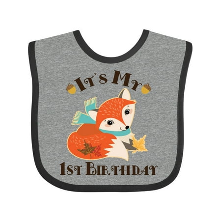 

Inktastic 1st Birthday Woodland Fox Gift Baby Boy or Baby Girl Bib
