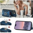 thumbnail image 4 of for iPhone 15 Phone Case,Card Holder Wallet,Ring Stand,RFID-Blocking,Wrist Strap,Camera Lens Protector,Leather Magnetic Protective Flip Cover Cases for iPhone 15 2023 (6.1", Blue), 4 of 14