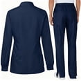 thumbnail image 5 of ASDFVBKG Scrubs Jacket Set for Women Snap Front Warm-Up Crew Neck Jacket with Multi Pocket 2025 Solid Color Nurse Tops & Cargo Pant Fitted Workwear Suit for Women Navy M, 5 of 5