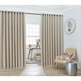 thumbnail image 3 of Nicole - Wall-to-Wall Pair - Premium Thermal Insulated Blackout Grommet Curtains - 18 Grommets Each - 2 Fabric Tiebacks - Ideal for Window Decor or Room Divider (2 Panels, 108" W x 120" L, Ivory), 3 of 3