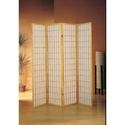 GTU Furniture Japanese Style 4 Panels Wood Shoji Room Divider Screen Oriental for Home/Office