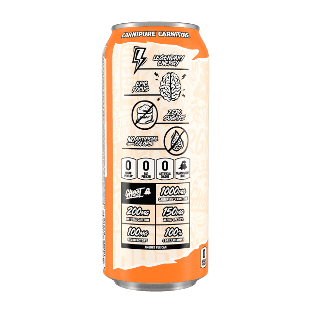 (2 pack) GHOST® ENERGY Zero Sugar Energy Drink, Orange Cream, 200mg Natural Caffeine, 16 fl oz Can