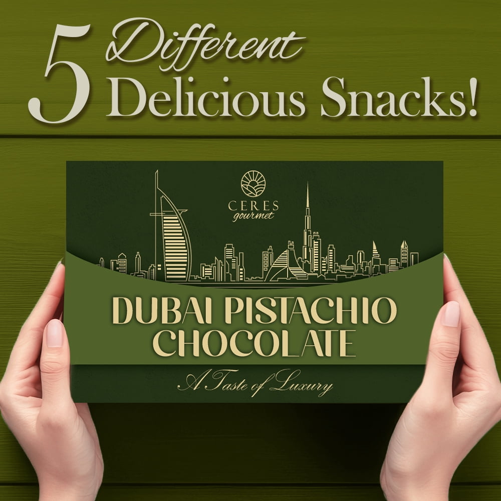Dubai Chocolate Variety Pack – Milky, Dark & White Chocolate and Dubai Wafers, 7 Count