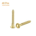 thumbnail image 3 of Uxcell Wood Screws M4 x 30mm Slotted Round Head Brass Self-Tapping Screw WoodWorking Screw 40 Pack, 3 of 6