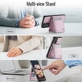 thumbnail image 3 of Allytechgroup for Samsung Galaxy A23 5G Case, Pu Leather Detachable Cards Holder 2 In 1 Wallet Case Comaptible with Magsafe Kickstand Magnetic Shockproof Back Cover for Samsung Galaxy A23 5G, Pink, 3 of 7