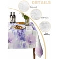 thumbnail image 2 of Spring Flowers Table Cloth, Watercolor Idyllic Lavender Purple Plant Waterproof Tablecloth for Rectangle Tables, Reusable Washable Fabric Table Cover for Restaurant Kitchen Dining Tables 52"x70", 2 of 6