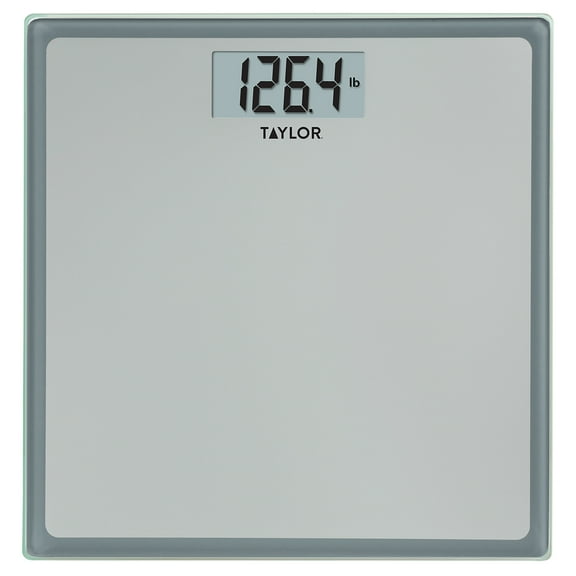 Taylor Digital Glass Bathroom Scale with Silver/Grey Finish