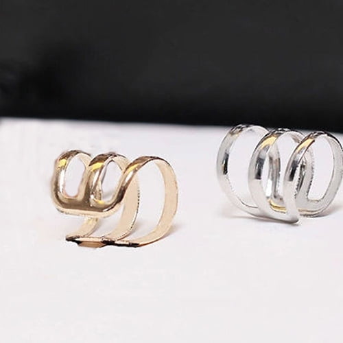 SmartBy Women Punk Ear Clip Cuff Earrings Non-Piercing Hollow U-Shape Clip On Jewelry