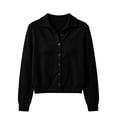 thumbnail image 4 of Clearence! Womens Sweaters Collared Button Down Knitwear Long Sleeve Lightweight Fall Tops Casual Daily Work Office Cardigan for Fall Winter, 4 of 5