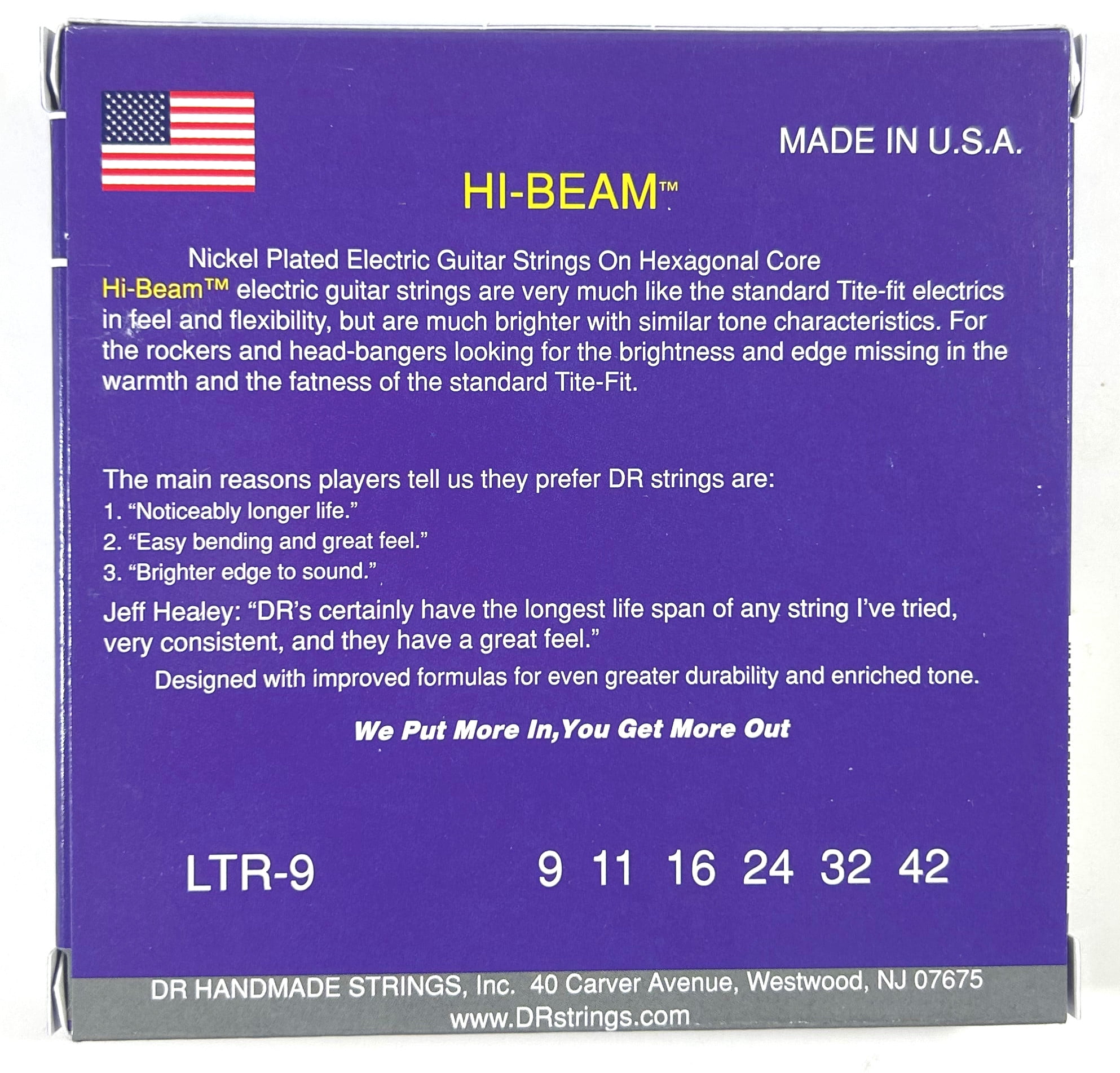 DR Guitar Strings Electric 2 Sets Hi-Beam 09-32 Extra Light Handmade USA
