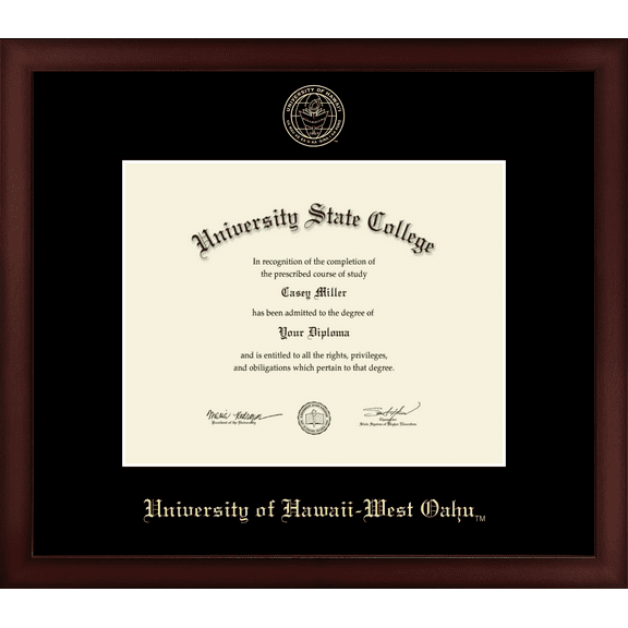 University of Hawaii West Oahu Diploma Frame, Document Size 10" x 8"