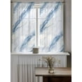 thumbnail image 4 of Blue Grey Marble Curtains 45 Inch Length, Sheer Curtains for Bedroom Living Room Window Vintage Abstract Modern Art Crack Rod Pocket Voile Drapes Kitchen Curtains Small Half Window 52"x45" 2 Panels, 4 of 7