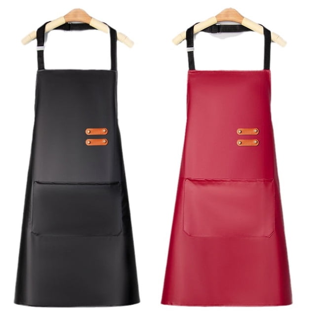 Delantal de piel impermeable para mujer con bolsillo de PVC, 300 g