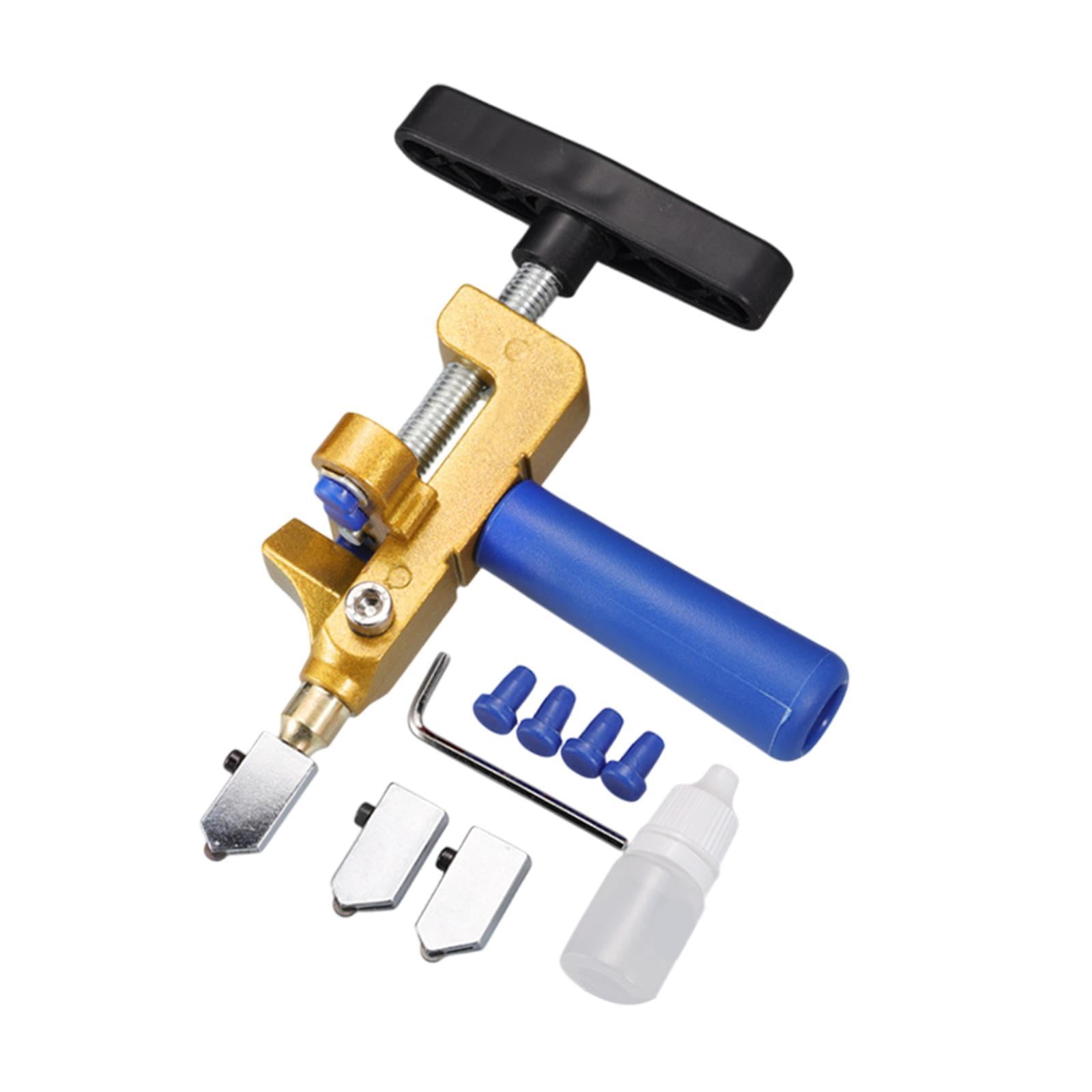 Sharprepublic Glass Cutter 2 in 1 Comfortable Gripping Glass Cutting Tool for Mirror Glass Blue