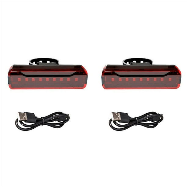 2X 1200MAh LED Luz Trasera Bicicleta Luz Trasera Recargable Luz de Advertencia de Seguridad para Bicicleta Luz Trasera para Bicicleta