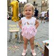 thumbnail image 6 of Cenuakty Baby Girls Birthday Day Romper Sleeveless Animal Embroidery Striped Patchwork Bodysuit with Bow, 6 of 9