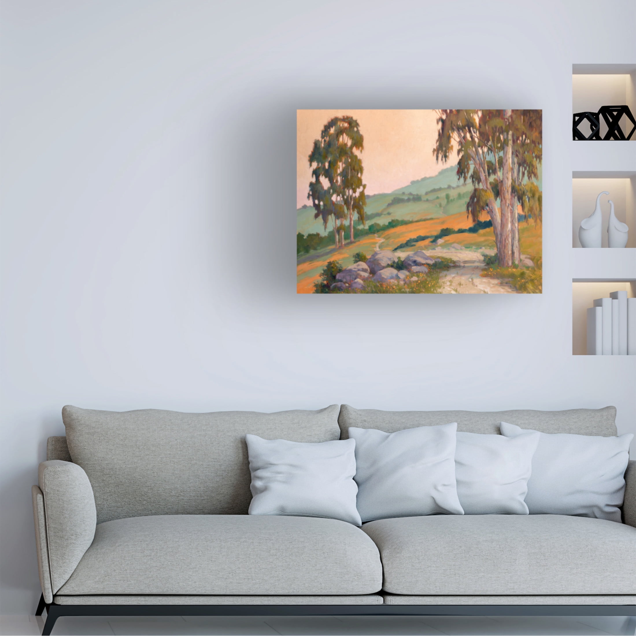 Canvas Wall Art - Ed Penniman 'Poppy Hill Path' Wall Art for Living Room, Bedroom, or Office Décor by Trademark Fine Art - 47 x 35 Inches