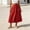 🔥 Red, variant on USSUMA Womens Shirred Pocket Skirt With Elastic Waist Pull-On Lantern Silhouette Breathable Cotton Blend Mid-Length Versatile For Summer Travel Casual Dress-Up And Errands