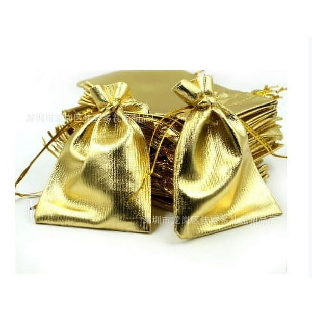 50 bolsas con cordón para regalos navideños, dulces, joyas, bolsas duraderas y elegantes para Navidad, bodas, fiestas y más. Adecuadas para envolver y guardar regalos.