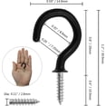 thumbnail image 4 of PHITUODA 50Pcs 3/4-Inch Cup Hooks Ceiling Hooks, Plastic-Covered Metal Screw-in Hooks, Black, 4 of 8