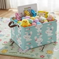 thumbnail image 6 of BOOHIT Large Easter Basket for Kids Canvas Teen Empty Gift Storage Bin Decor(Green 1), 6 of 7