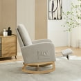 thumbnail image 7 of EBQOSK 25.4"W Rocking Chair for Nursery, High Back Glider Chair with Retractable Footrest, Side Pocket, Rocking Accent Armchair with Rubber Wood Legs for Living Room/Bedroom Light Gray, 7 of 7