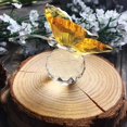 thumbnail image 3 of Crystal Flying Butterfly with Crystal Ball Base Figurine Collection Cut Glass Ornament Statue Animal Collectible (Yellow), 3 of 5