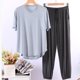 thumbnail image 1 of Pijamas coreanos de manga corta para mujer, ropa de dormir de Modal, suelta, talla grande, cómoda, ropa de noche, 1 of 5