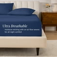 thumbnail image 4 of Bare Home 100% Organic Cotton Fitted Sheet - Percale Weave  - Queen,  Dark Blue, 4 of 10