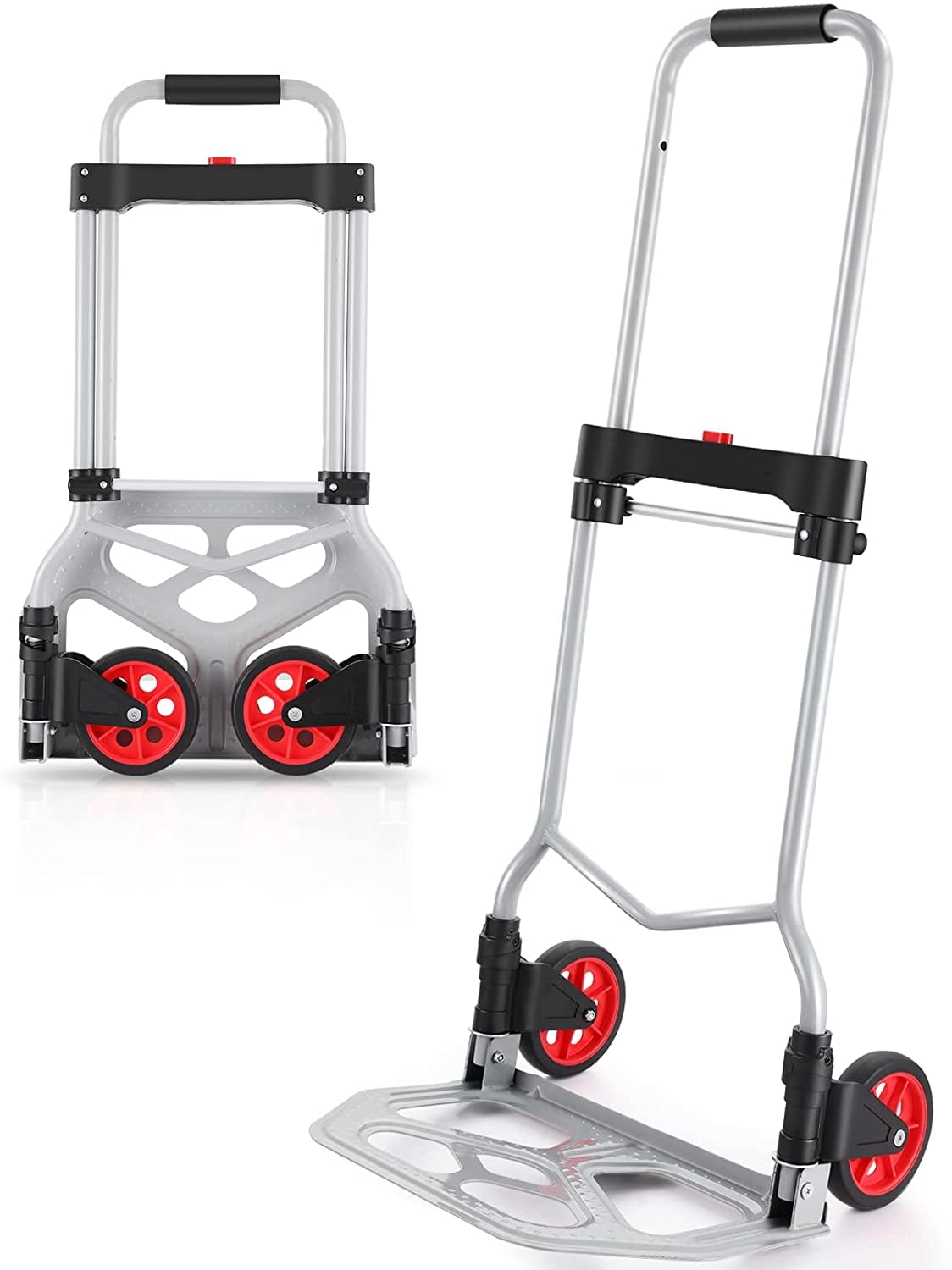 Buy Folding Hand Truck Portable Heavy Duty Aluminum Hand Cart with 2Wheel Dolly Moving Carts