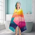 thumbnail image 6 of Colorful Tie Dye Wave Pattern Hooded Bath Towel，60"x35" for Ages 3 To 12 Kids, Quick Dry Lightweight Soft Microfiber Hood Beach Towel Cover Up for Kids, 6 of 7