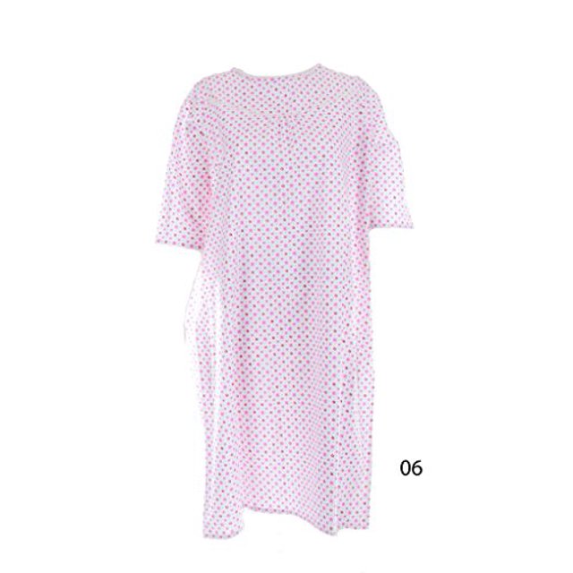 Robe Dos Nu en Flanelle Adaptative pour Femmes (TG, Blanc avec Petites Fleurs Roses - 06)