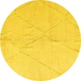 thumbnail image 1 of Ahgly Company Indoor Round Solid Yellow Modern Area Rugs, 6' Round, 1 of 4